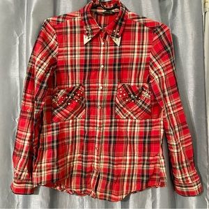 ZARA plaid studded shirt